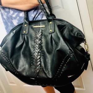 Steve Madden black gold trim oversized bag